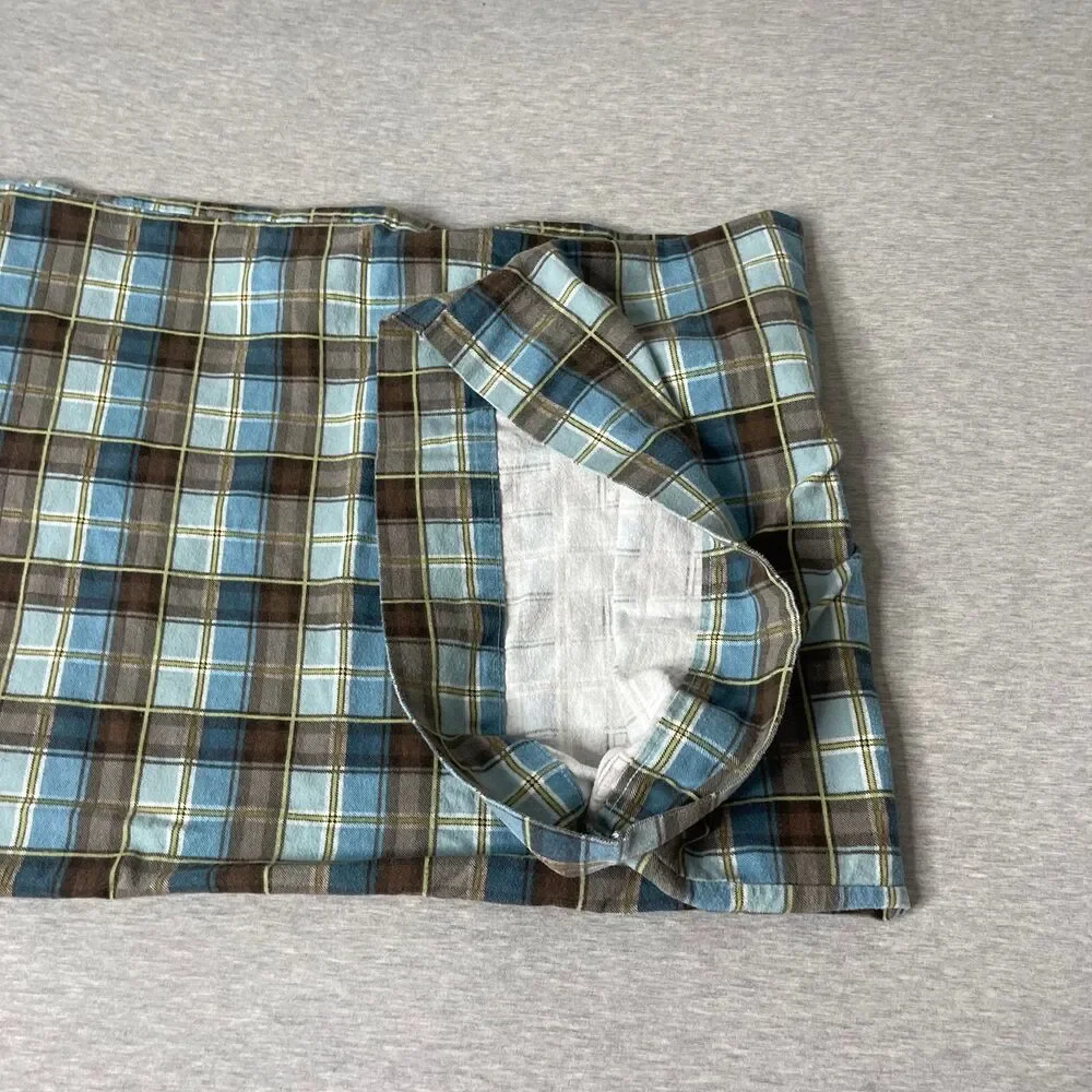 Target Home Y2K Vintage Blue Plaid Cotton Pillowcase